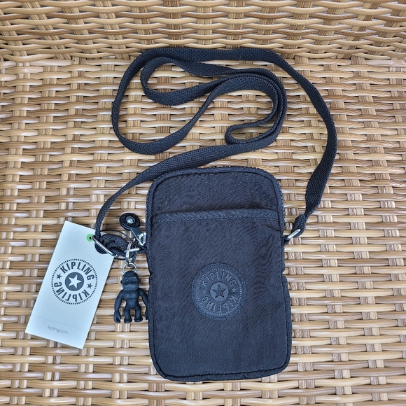 Kipling Handbags - Kipling Tally Phone Travel Crossbody Bag Black Noir Mini Nylon Monkey  Charm